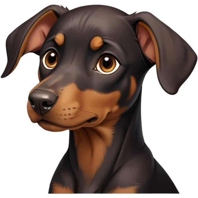 cinematic-noble-doberman puppy-portrait-emoji,-poised-and-regal,-with-a-strong,-athletic-build-and-a-lustrous,-well-groomed-black and tan fur,-deep-set-soulful-brown-eyes,-simplified-yet-sharp-and-sophisticated-features,-highly-detailed, emoji