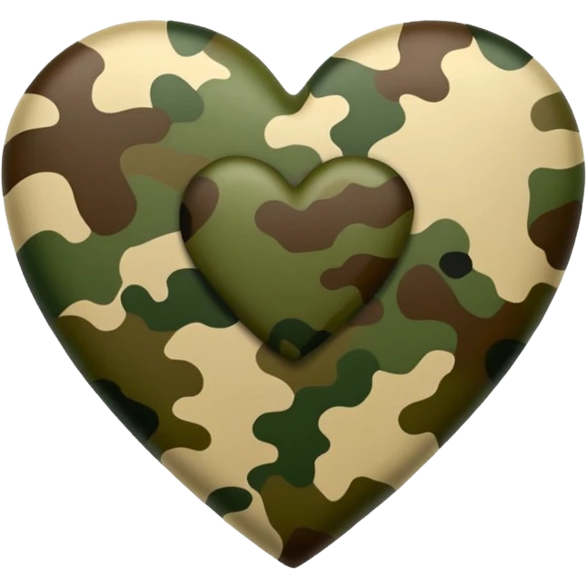 Corazón con estampado militar emoji