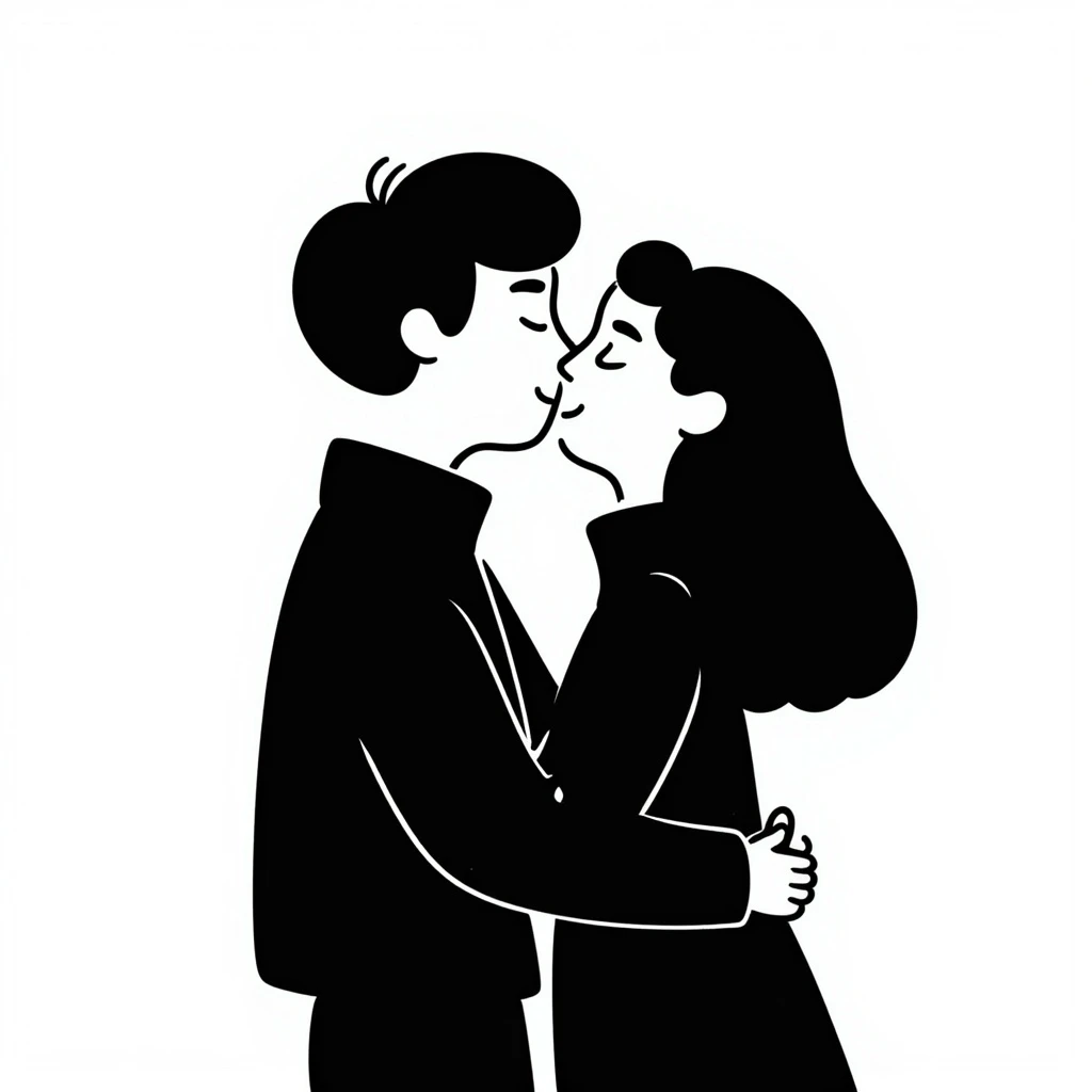 a couple kissing emoji