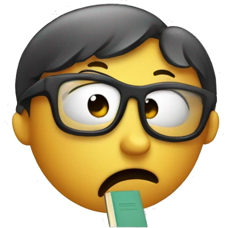 bored demotivated book worm student emoji