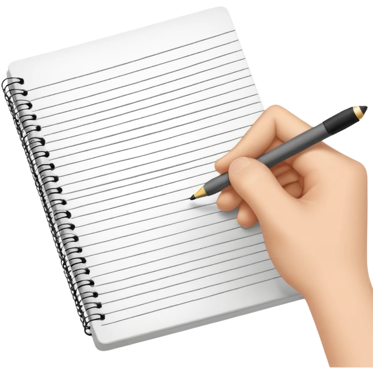 hand drawing a simple line in a notebook emoji