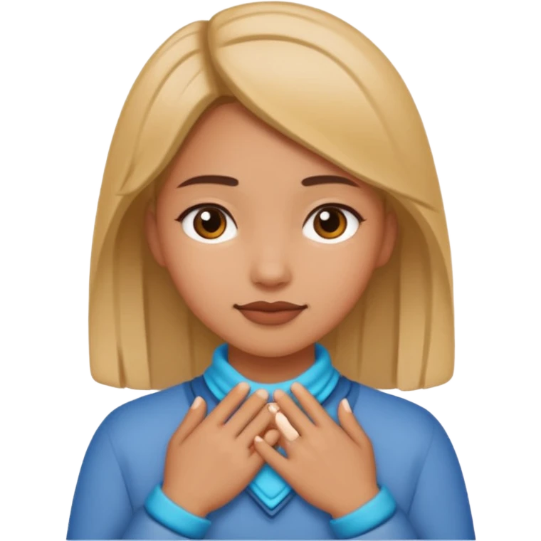 Holding hands around neck girl emoji