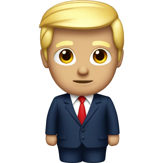 Donald Trump wearing navy suit with a red tie  emoji