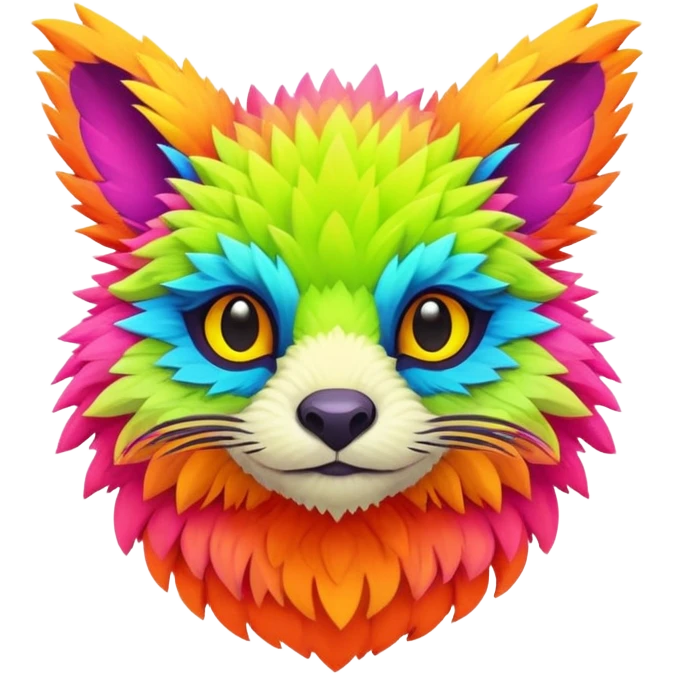 lush warm-colored modern colorful neon-colored Fakémon-Trico-creature emoji