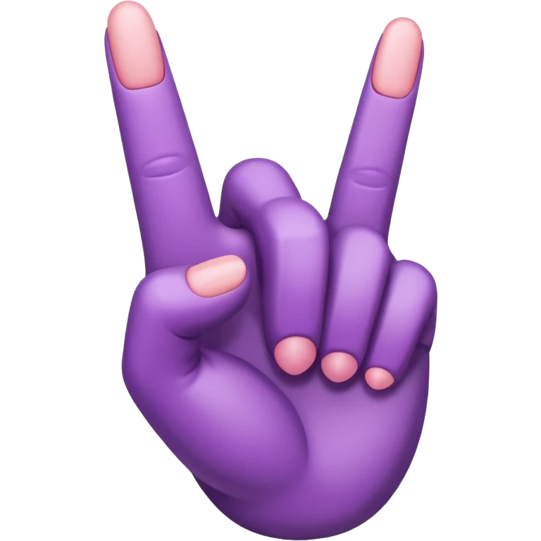 Purple middle finger emoji