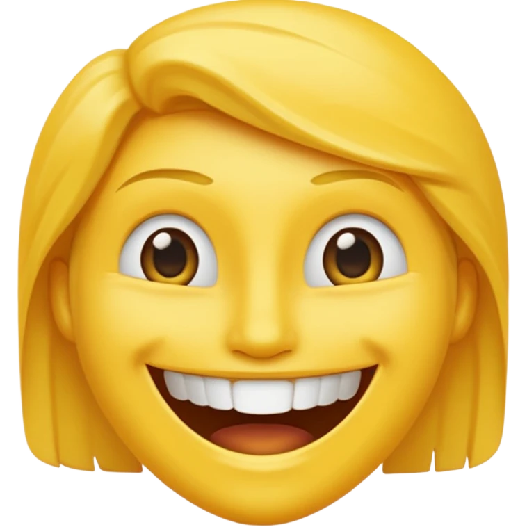 Emoji tête jaune avec un sourire et le doigt devant les dents  emoji