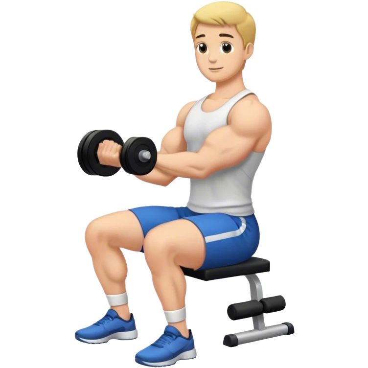 man seated weighted wrist curl emoji
