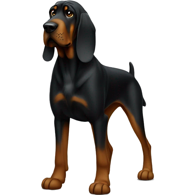 Black bloodhound standing  emoji