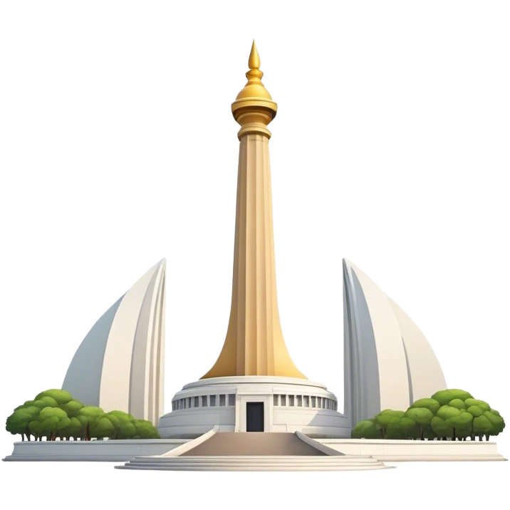 Cinematic Realistic Monas Landmark Emoji, depicted as the iconic National Monument rendered with crisp architectural detail and dynamic, urban lighting. emoji