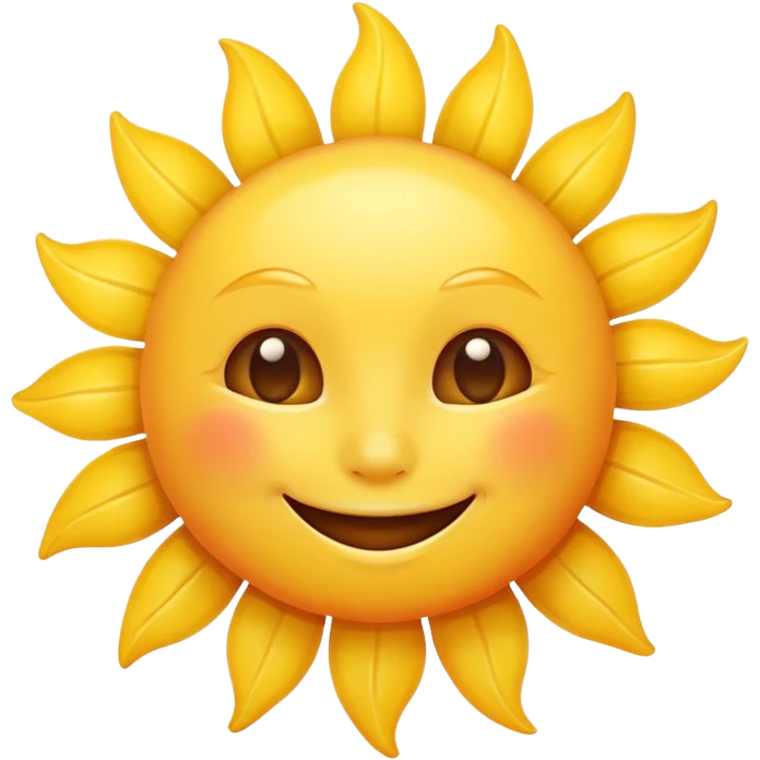 smiling sun emoji, simple and cheerful, apple style emoji