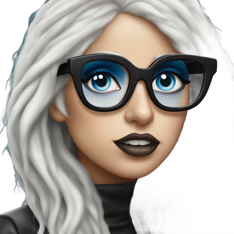 Hyper Realistic lady gaga rain on me blue eyes black glasses  emoji