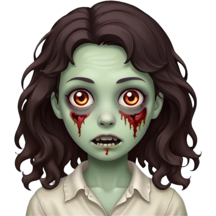 zombie girl wavy emoji