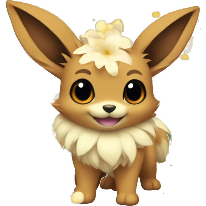 Eevee with flowers emoji