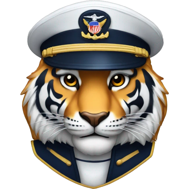 Tiger face emoji in us navy chief uniform emoji