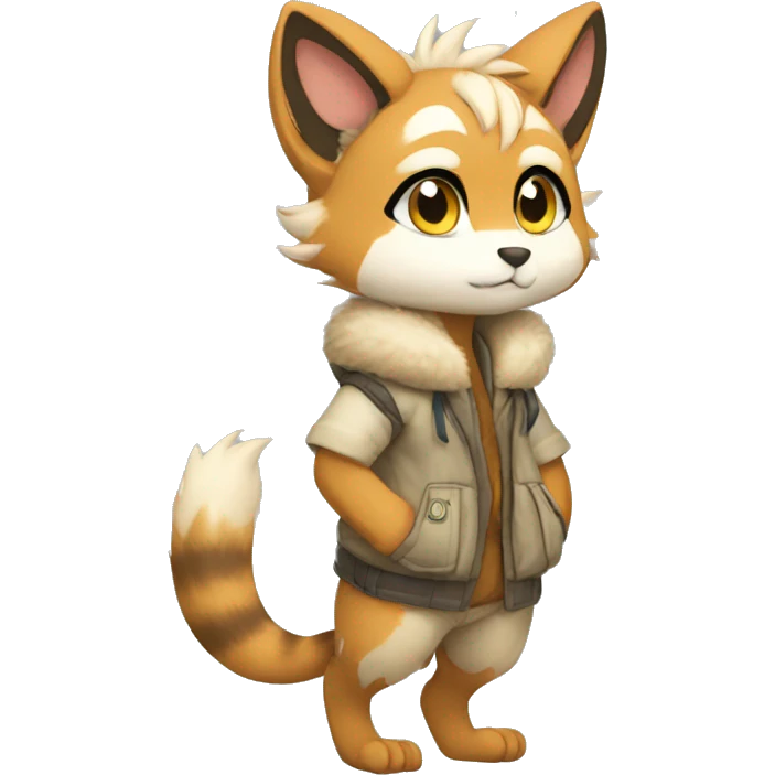 Kemono-style, Chibi, Anthro-Fur-Sona-Fakémon, apparels, Full Body emoji