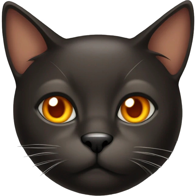 Go a dark brown cat with orange eyes emoji
