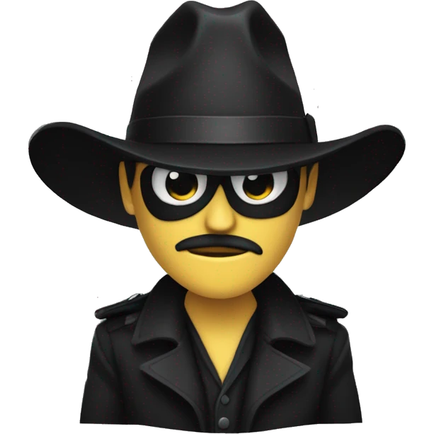 emji de un canal de discord general inspirado en una mafia tipo misterioso y con sombrero y pelo negro emoji