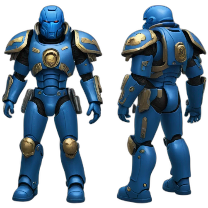 Space marine cyborg blue emoji