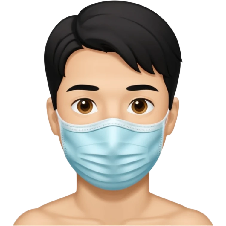 black hair man, Skincare face mask emoji