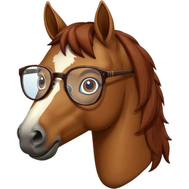 retro horses with glasses emoji