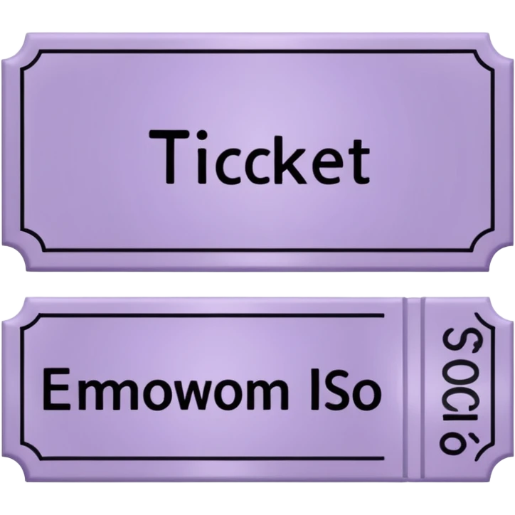 Pale Purple colored 1 Signed ticket  emoji
