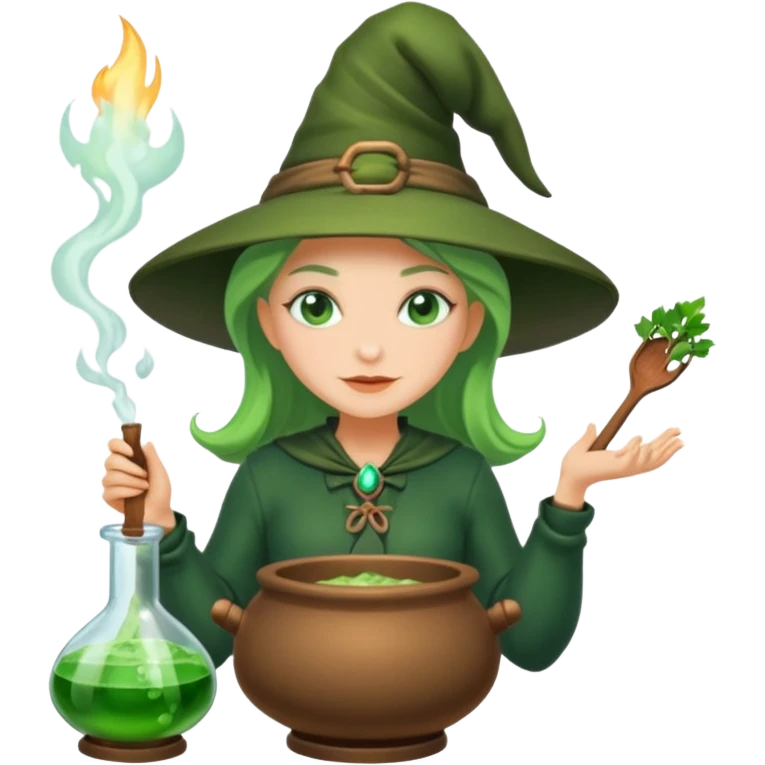 green witch cooking potion emoji