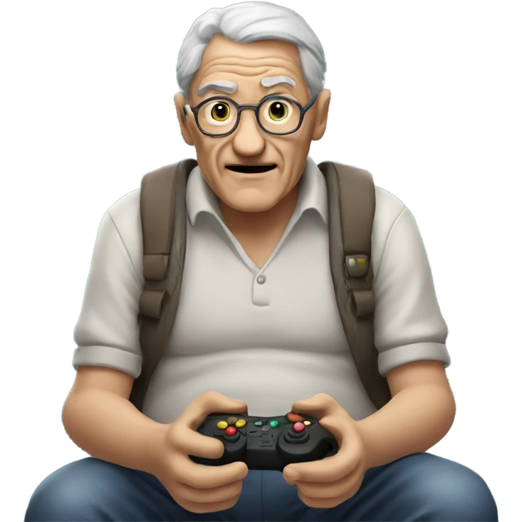 Old man playing video games  emoji