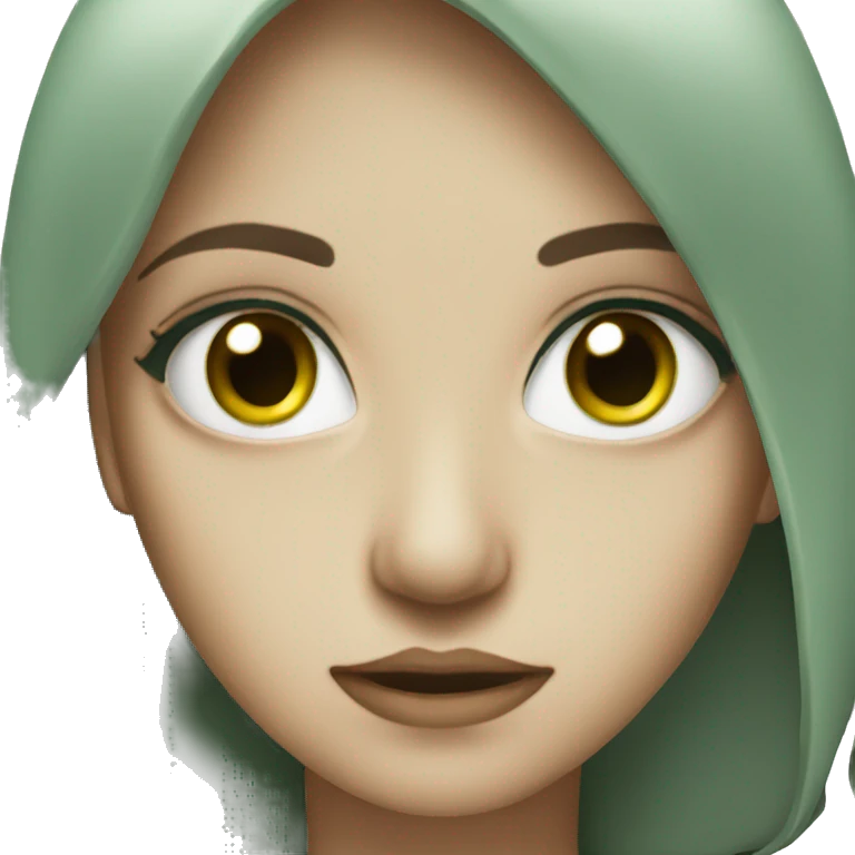 Dark har green eyes  emoji