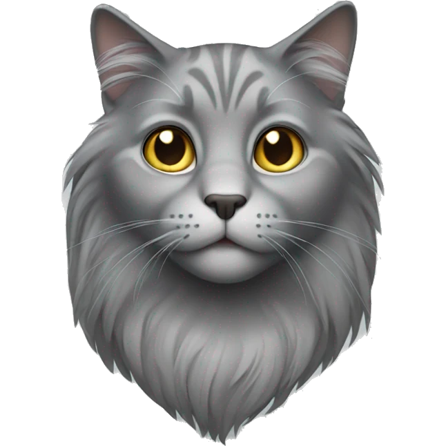 Gray cat with long hair emoji