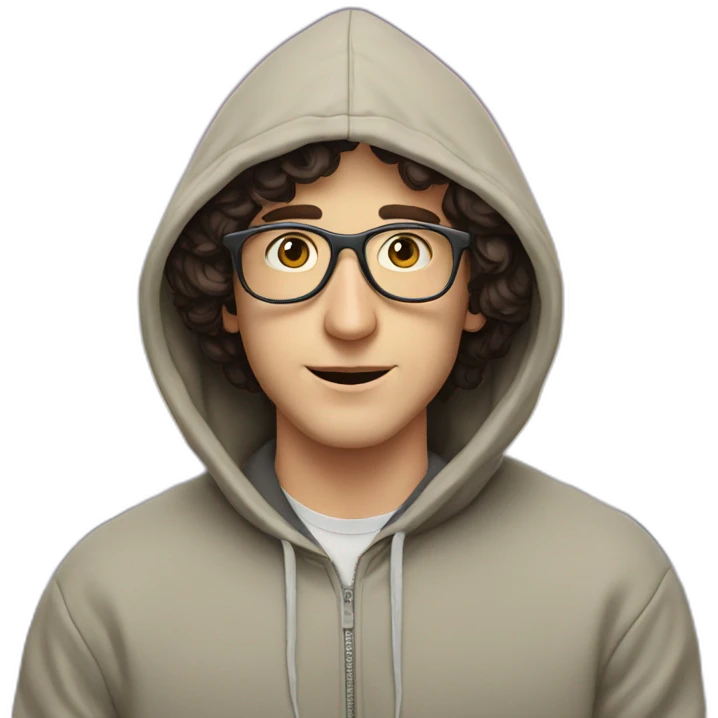 josh brener from silicon valley with hoodie on beach emoji
