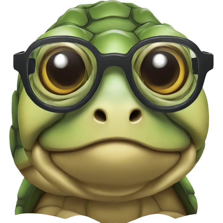 Tortoise wearing glasses emoji