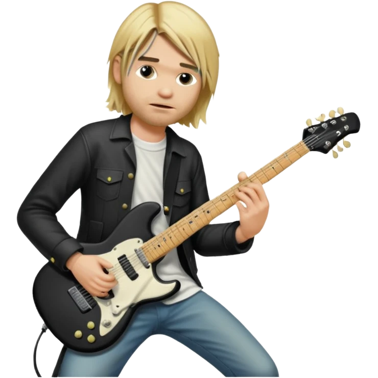 KURT COBIN/NIRVANA NO SHOW DE ROCK COM A GUITARRA ELETRICA emoji