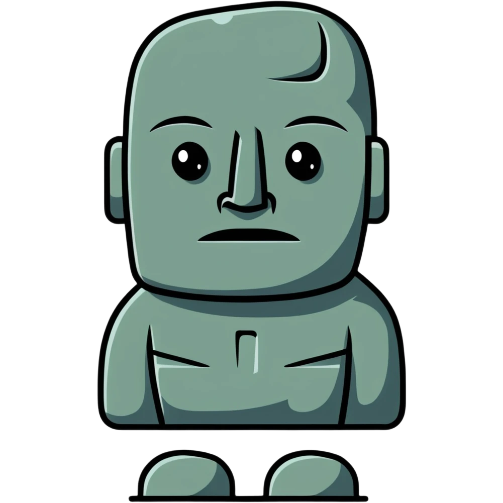 Moai statue with the face of Han Solo emoji