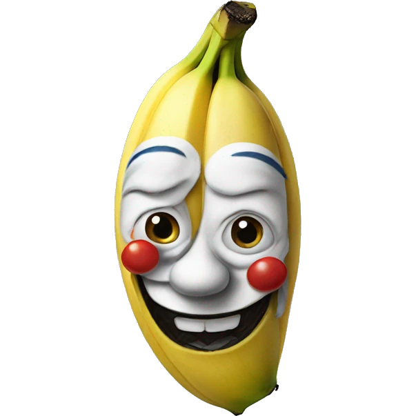Banana with clown face emoji
