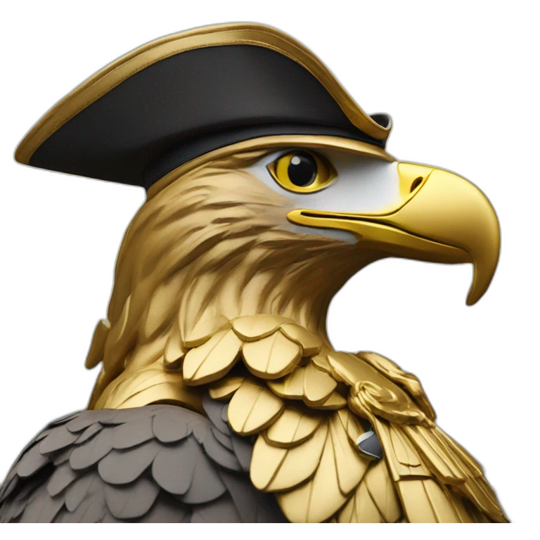 statue golden eagle with napoleon tricorne hat emoji