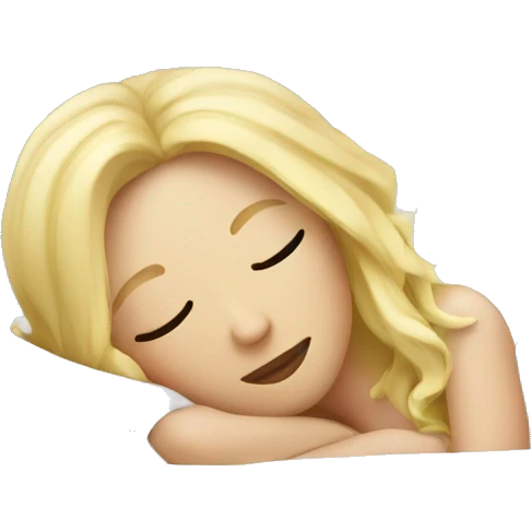 Blonde girl sleeping in large elegant bed  emoji