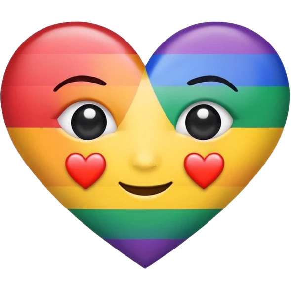 Heart eye emoji with pride flags instead of the hearts emoji