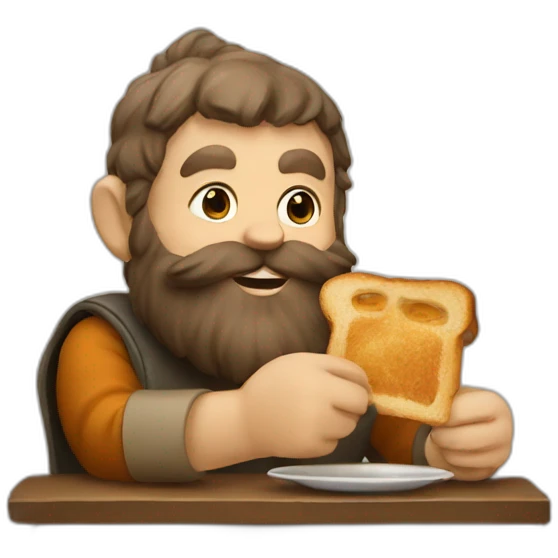 dwarf eating a toast emoji