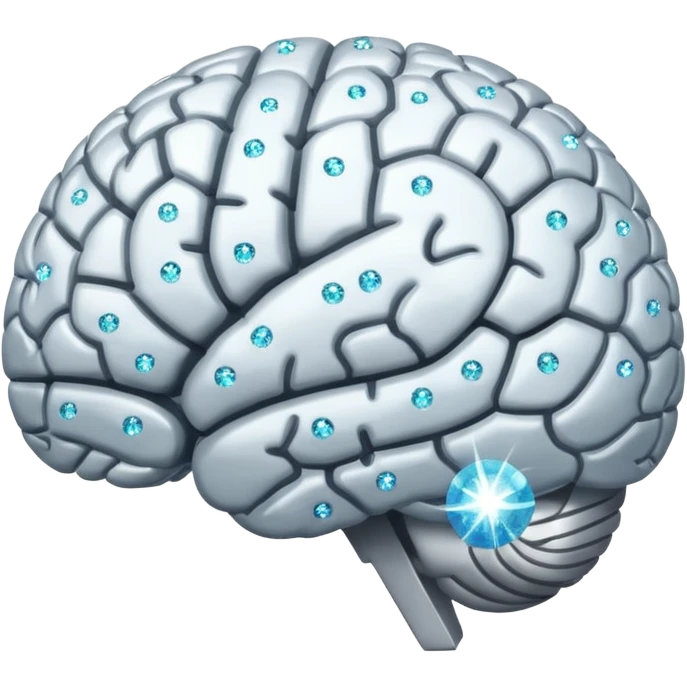 glitter white brain emoji