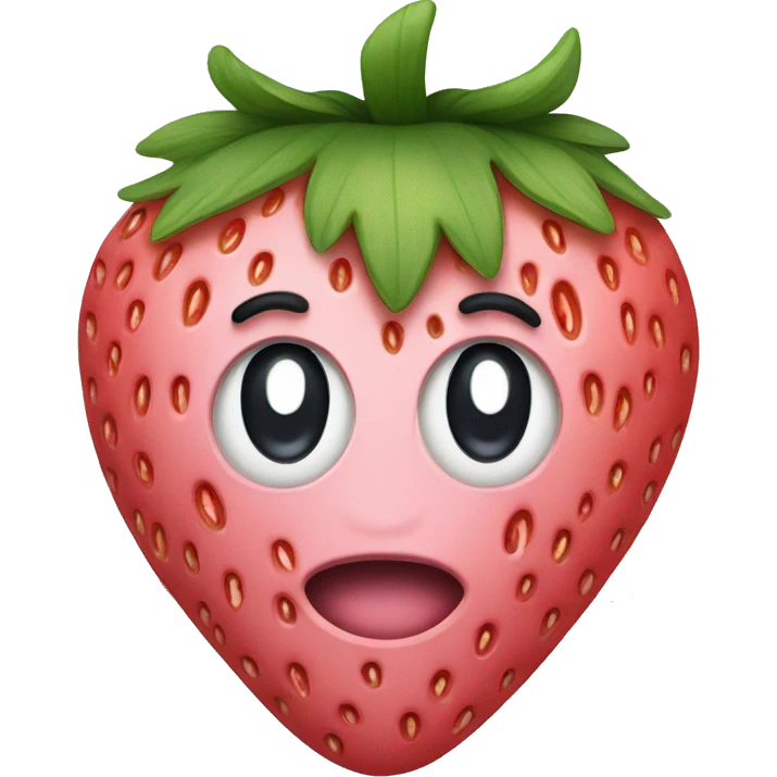 strawberry with white and pink scar emoji