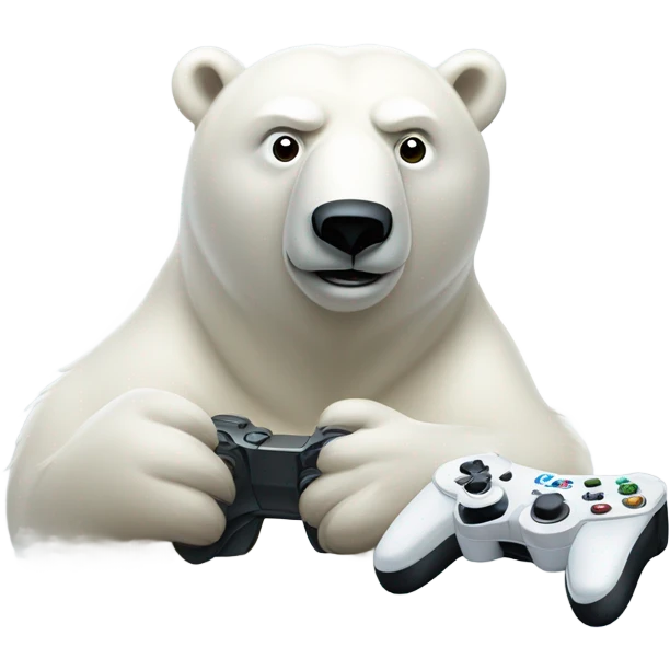 Polar bear gaming  emoji