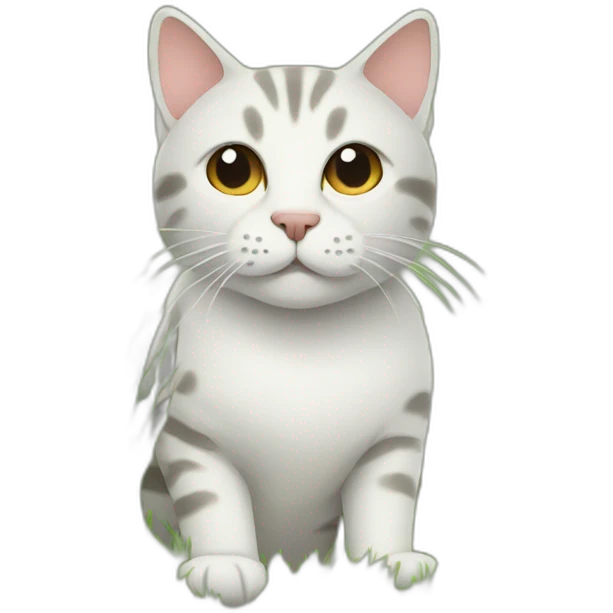 cat with grass fur emoji