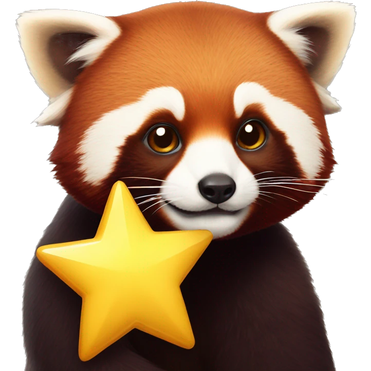 red panda with a yellow star emoji