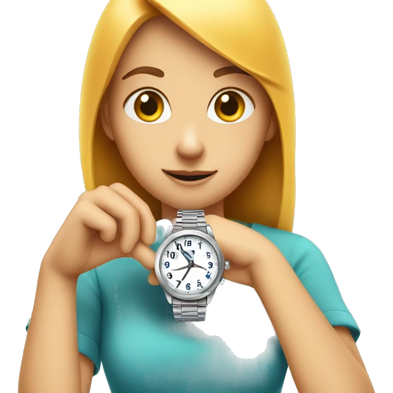 Fish checking Time on her watch emoji