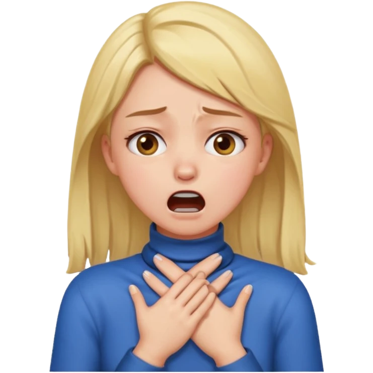 girl emoji doing the choking emote emoji