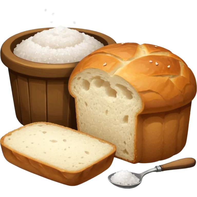  salt cellar and a loaf of peasant bread   emoji