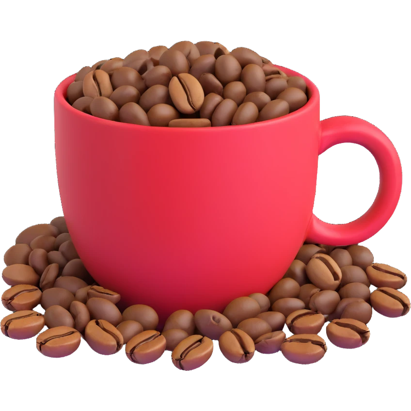 coffee mug with coffee beans emoji
