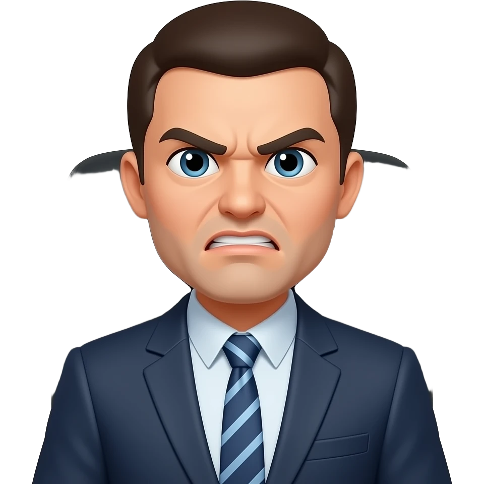 persona enojada en una silla de oficina emoji