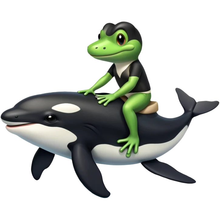 Frog ridding an orca  emoji