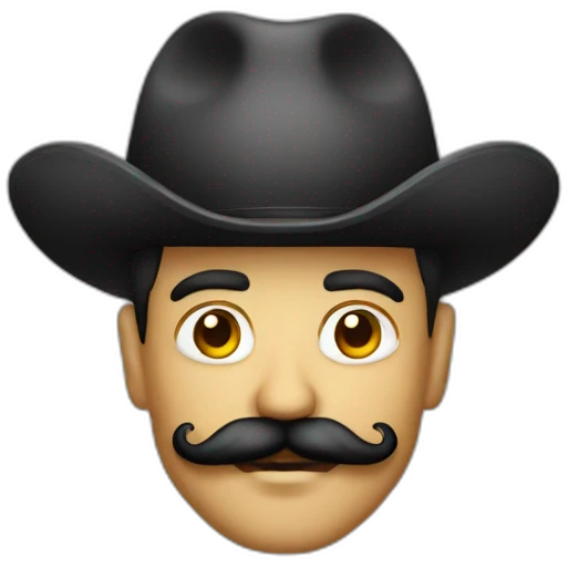 a mustachioed tattooed gringo with a hat emoji